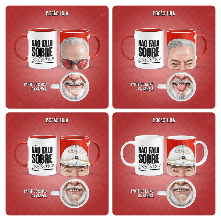 8 Artes para Caneca Bocão Lula e Bolsonaro Arquivo em Jpg 2