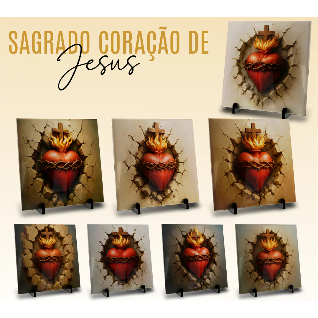 16 Artes para Caneca e Azulejo Sagrado Coração De Jesus em Jpg 2