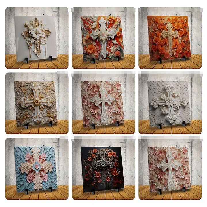 16 Artes para Caneca e Azulejo Cruz Cristo em 3d Arquivo em Jpg 2