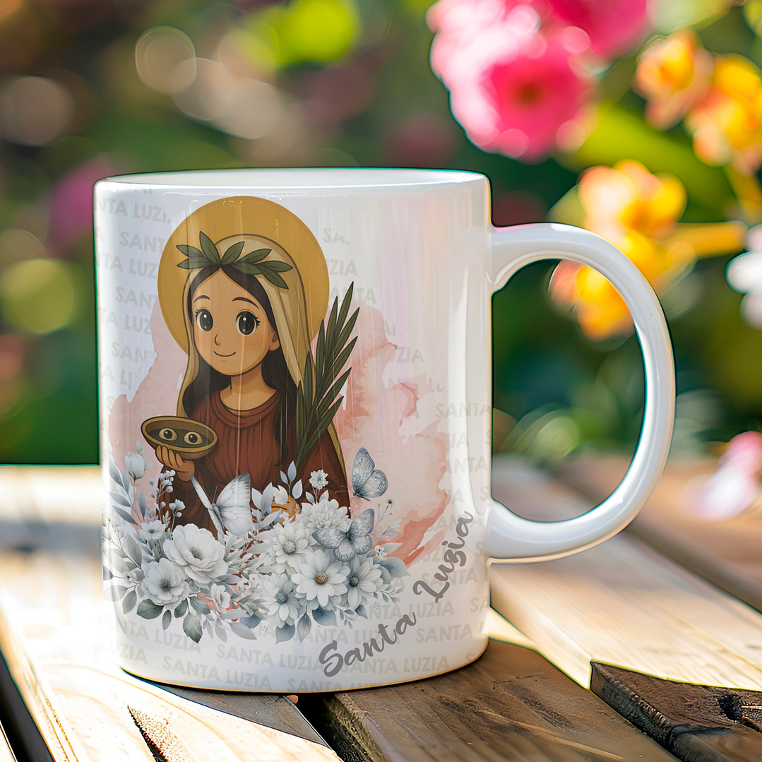 8 Artes para Caneca Santinhas Arquivo Editável  8