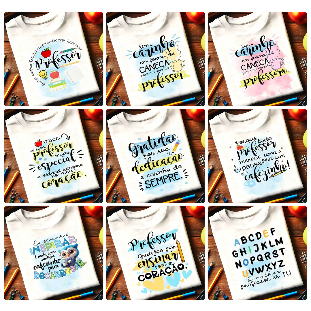 20 Artes para Camiseta Do Professor Arquivo Editável  1