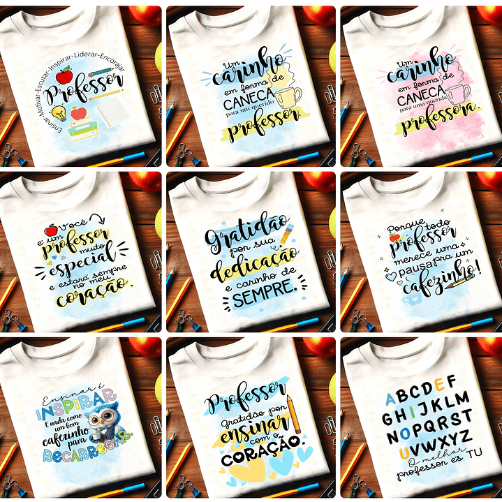 20 Artes para Camiseta Do Professor Arquivo Editável  1