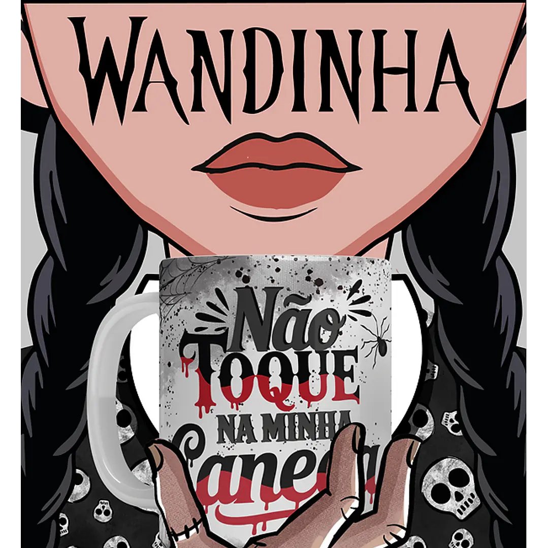 22 Artes para Caneca Wandinha Boquinha Bocão Arquivo em Jpg 1