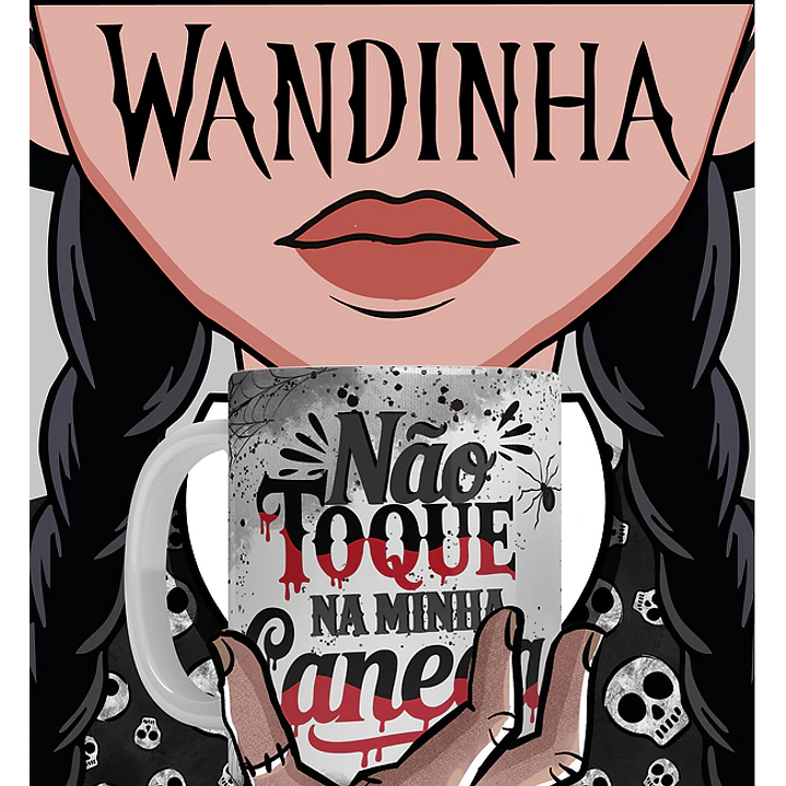 22 Artes para Caneca Wandinha Boquinha Bocão Arquivo em Jpg 1