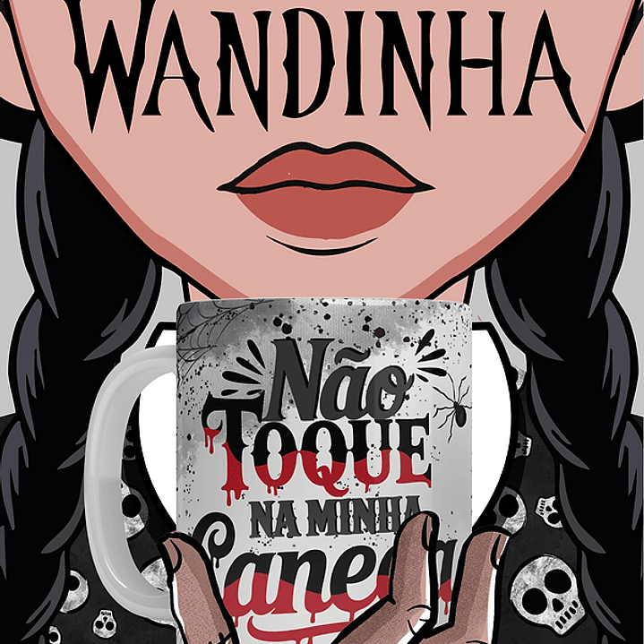 22 Artes para Caneca Wandinha Boquinha Bocão Arquivo em Jpg 1