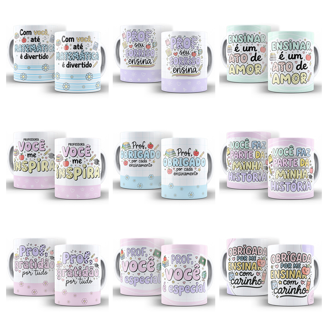 26 Artes para Caneca Dia dos Professores Gratidão em Cores Arquivo Editável  1