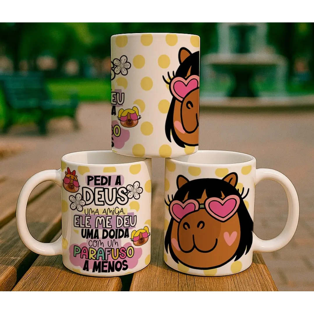 5 Artes para Caneca Capivara Amizade Arquivo Editável 5