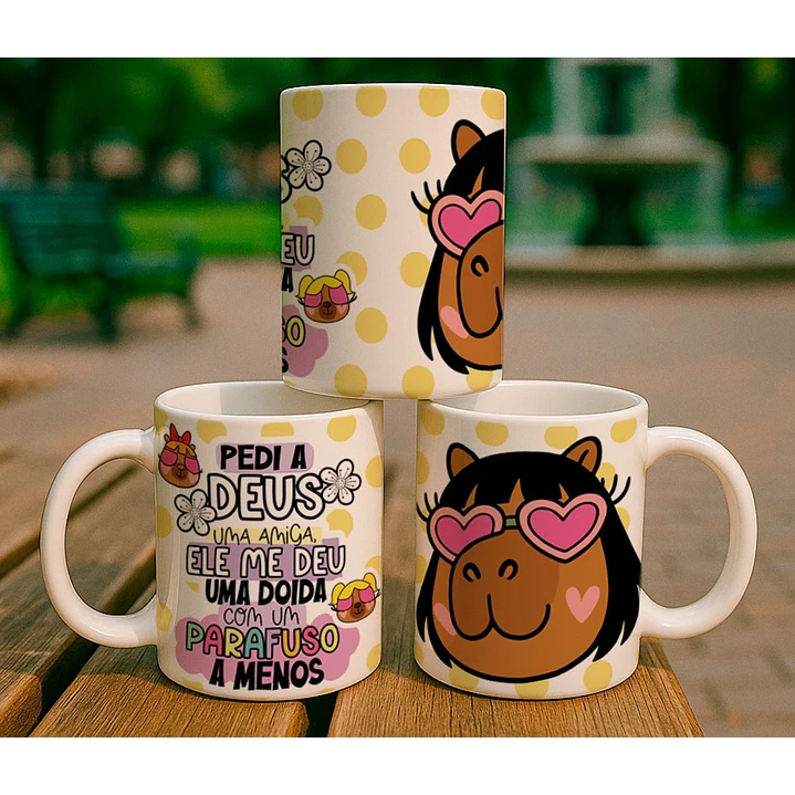 5 Artes para Caneca Capivara Amizade Arquivo Editável 5