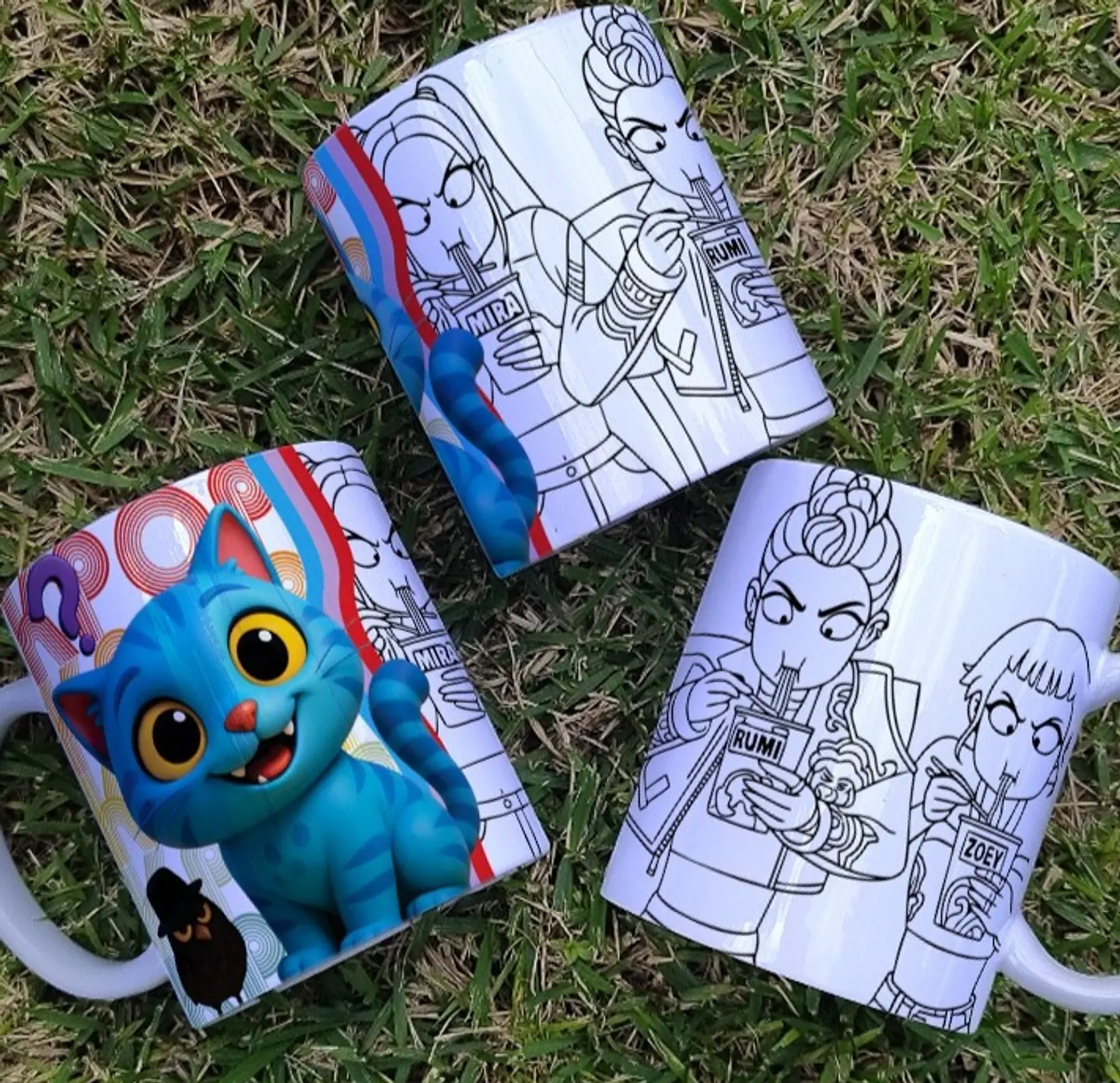 8 Artes para Caneca Colorir Guerreiras Do K-Pop Arquivo Editável 1
