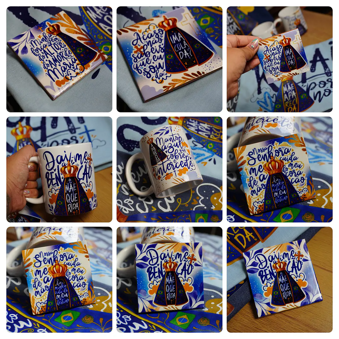 36 Artes para Caneca Camisa e Azulejo Nossa Senhora Aparecida Arquivo em Png 3