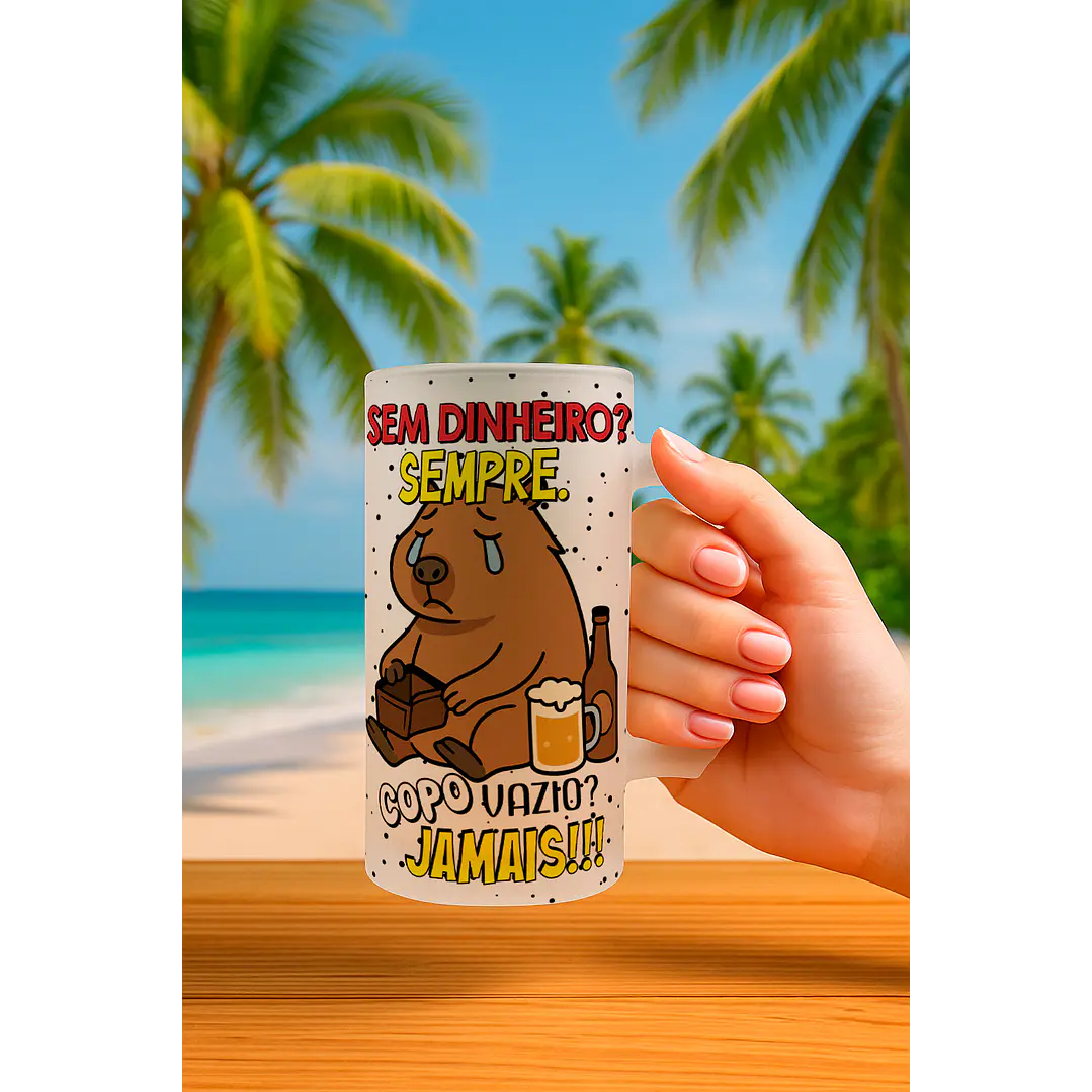 6 Artes para Copo chopp Capivara Frases Arquivo Editável  1