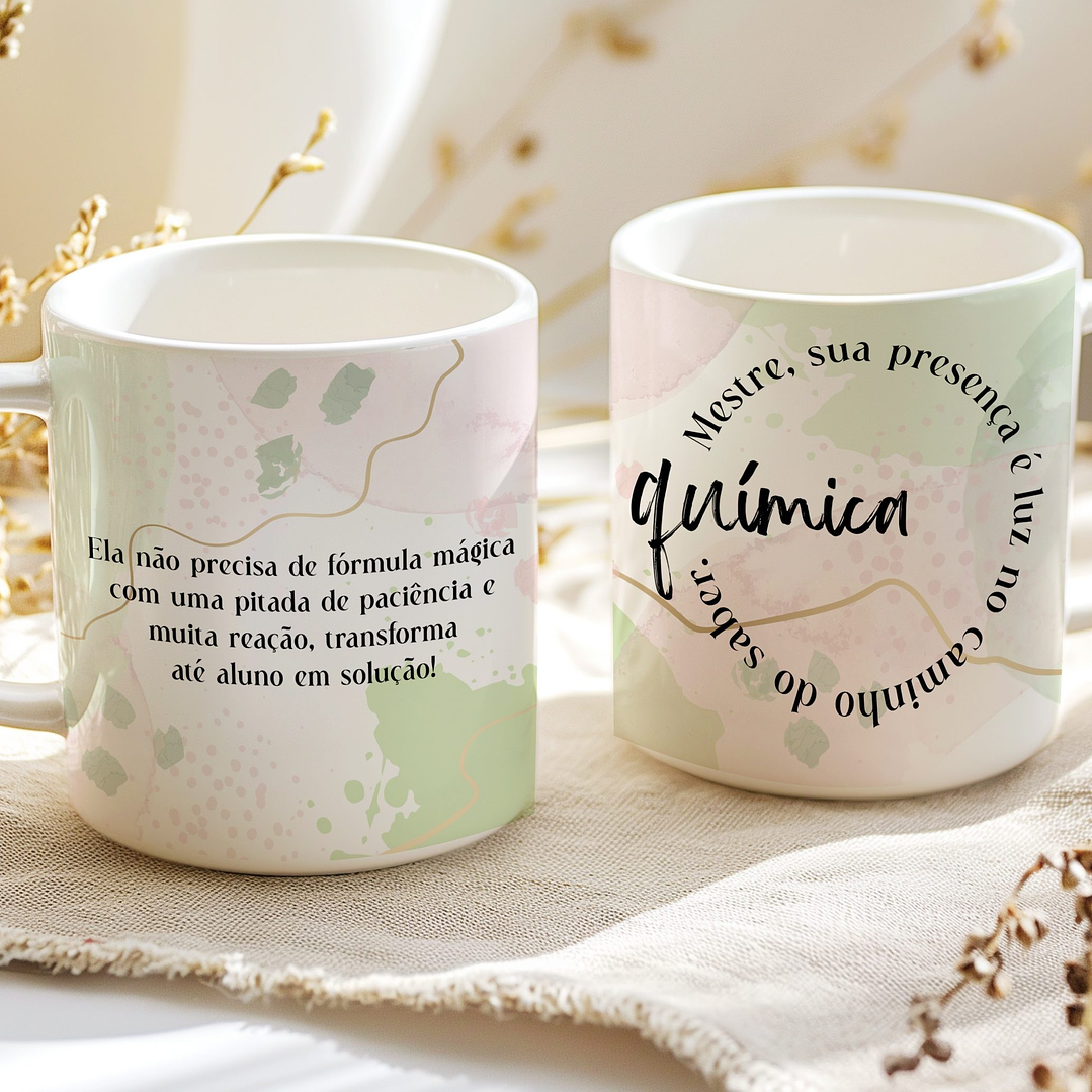8 Artes para Caneca Professoras Matérias Arquivo Editável  2