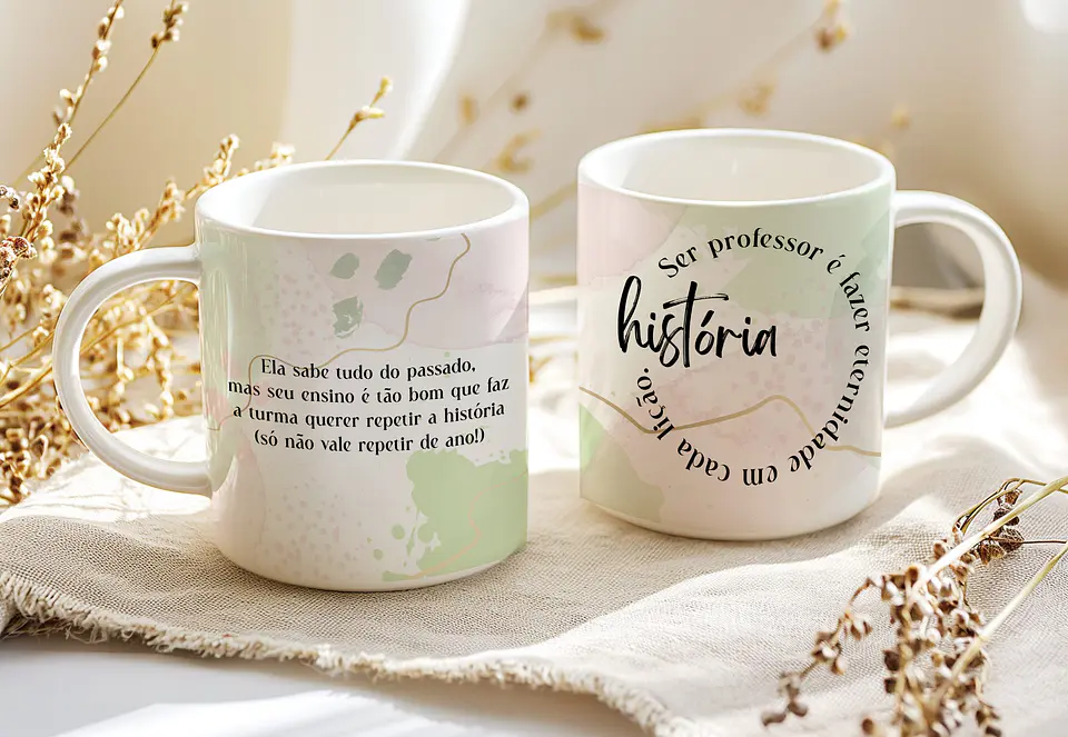 8 Artes para Caneca Professoras Matérias Arquivo Editável  4