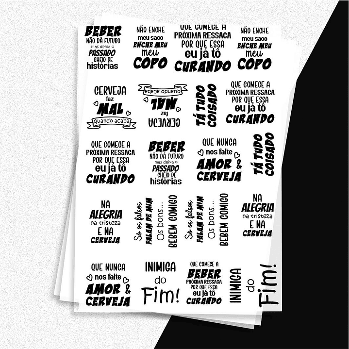 Arte para Copos Americanos Frases Engraçadas – DTF   3