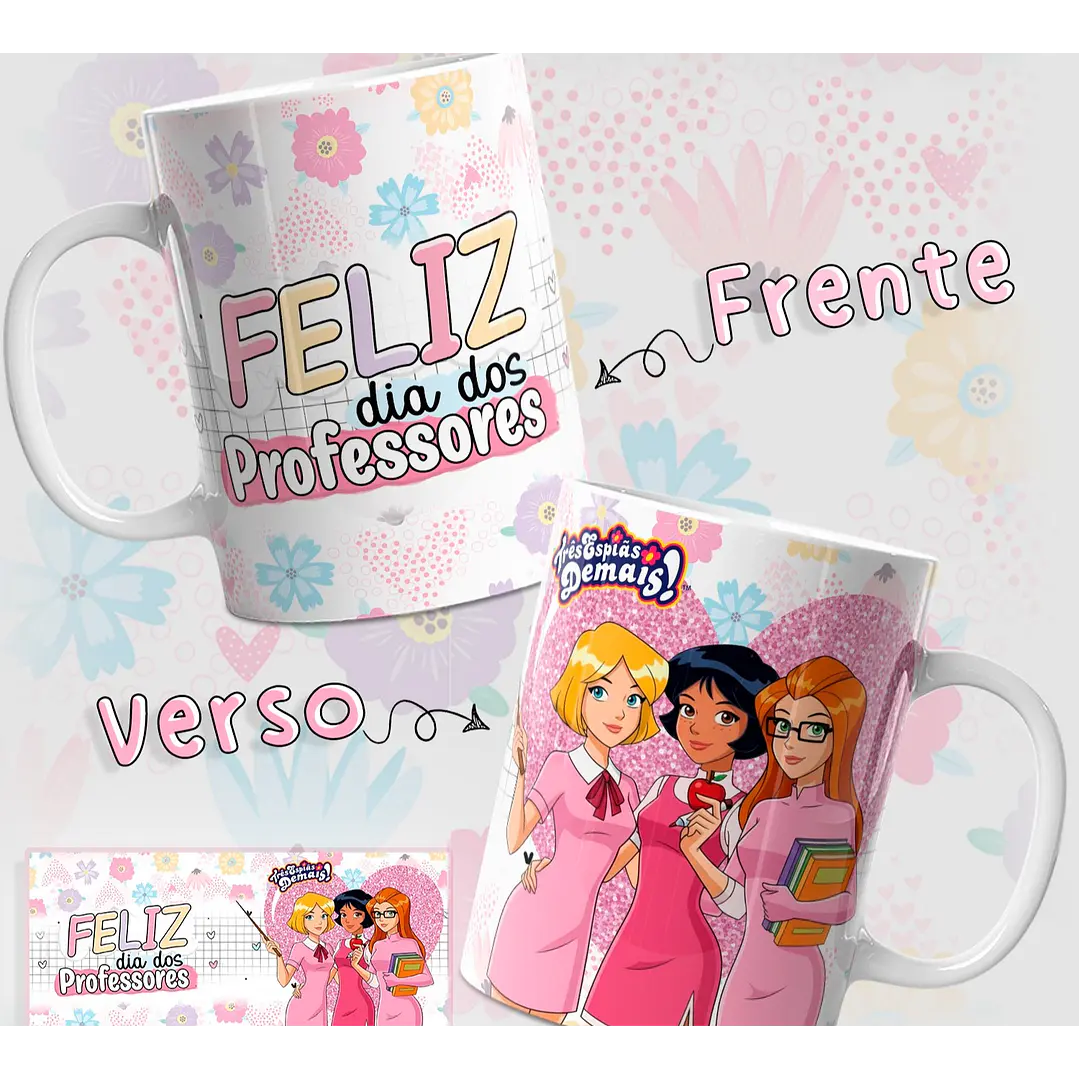 6 Artes para Caneca Três Espiãs Demais Dia dos Professores Arquivo em Jpg  2