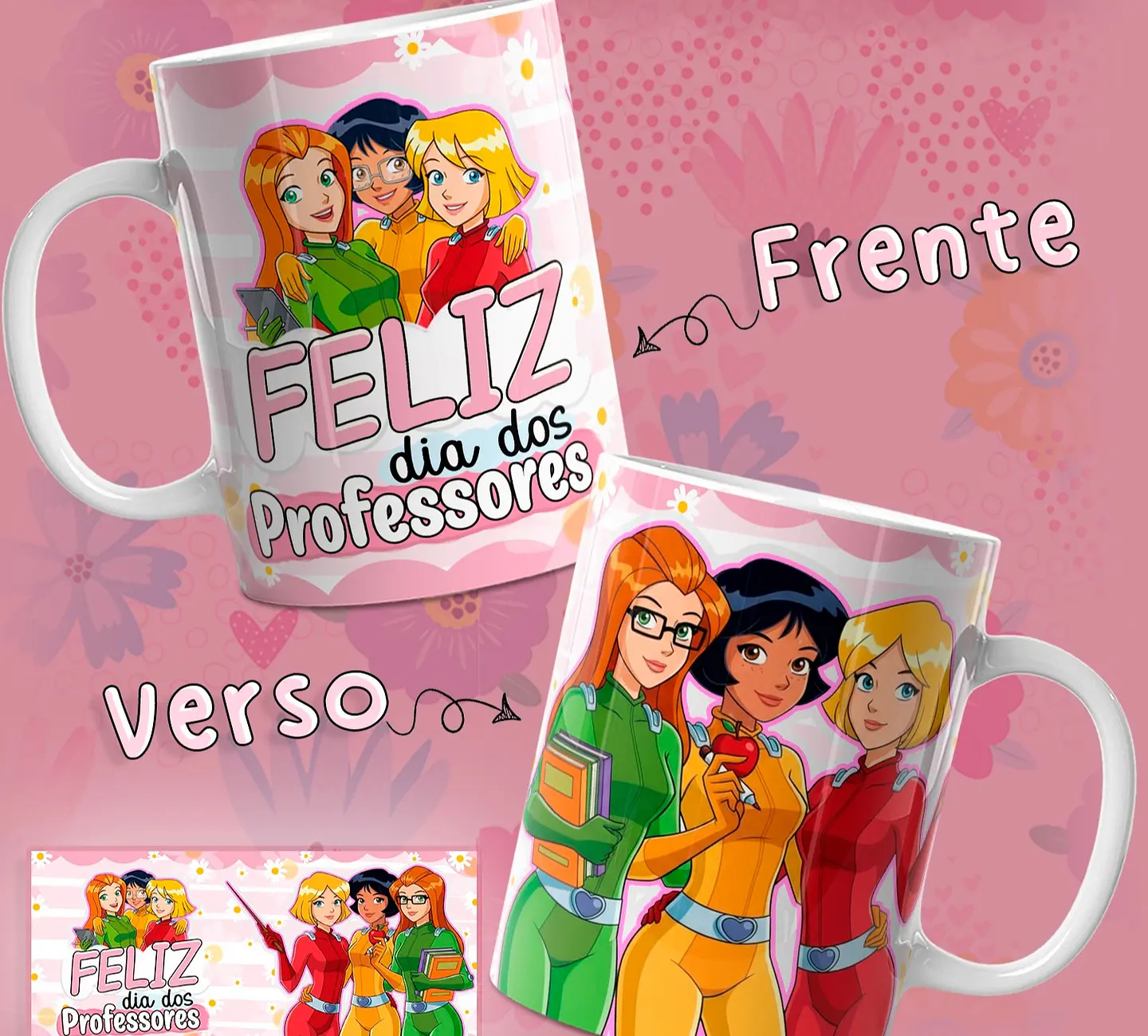6 Artes para Caneca Três Espiãs Demais Dia dos Professores Arquivo em Jpg  3