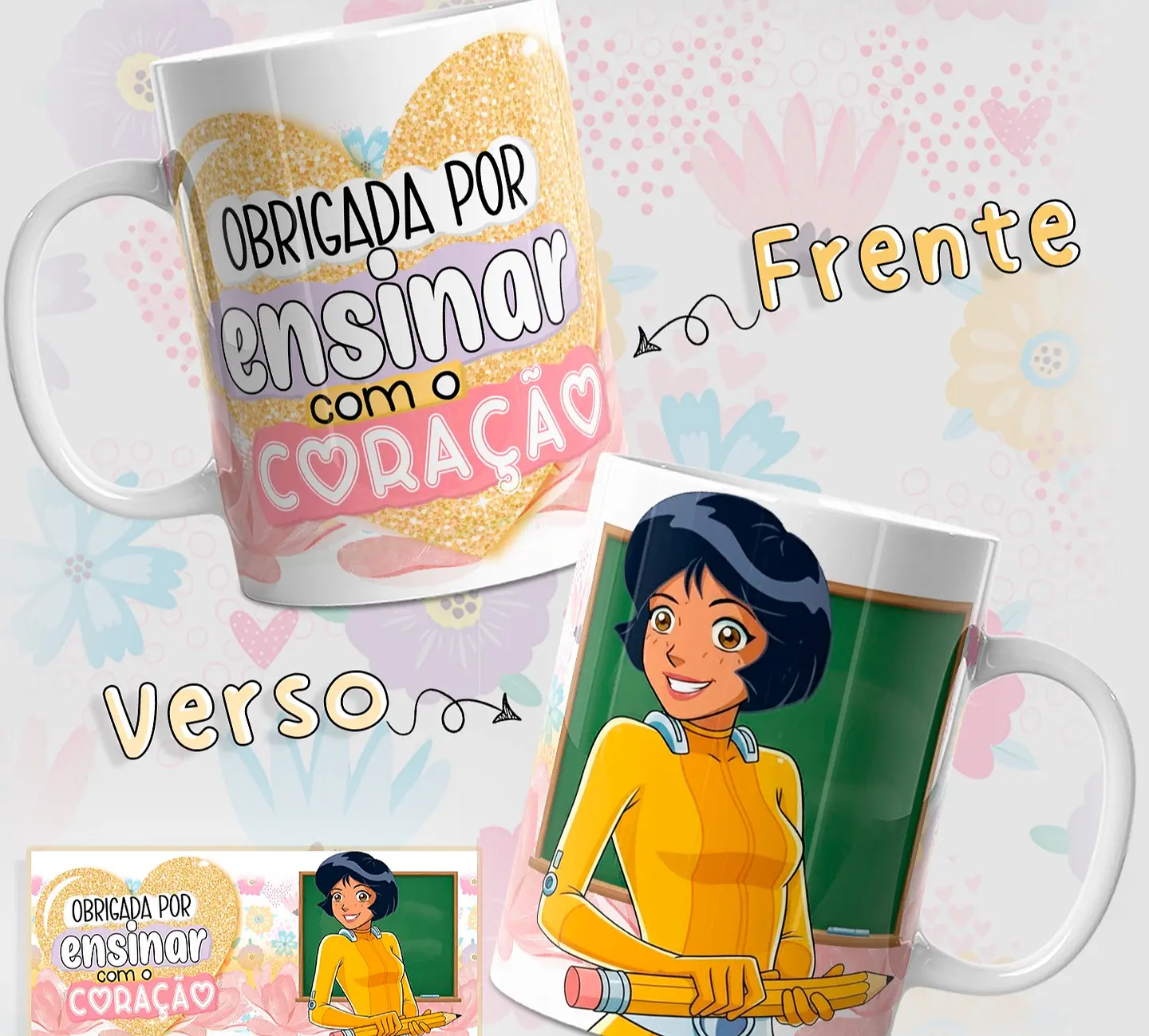6 Artes para Caneca Três Espiãs Demais Dia dos Professores Arquivo em Jpg  6