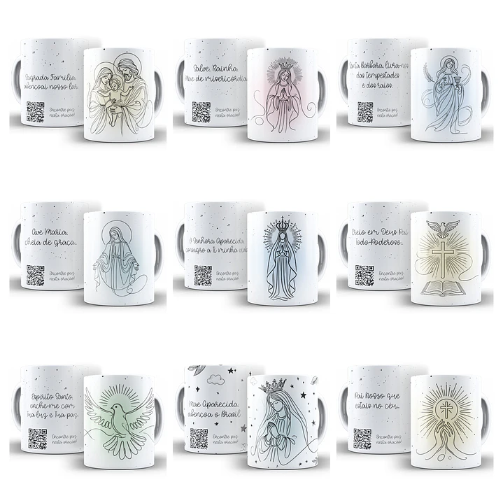 18 Artes para Caneca Religiosa Religião Cristã Arquivo Editável  1