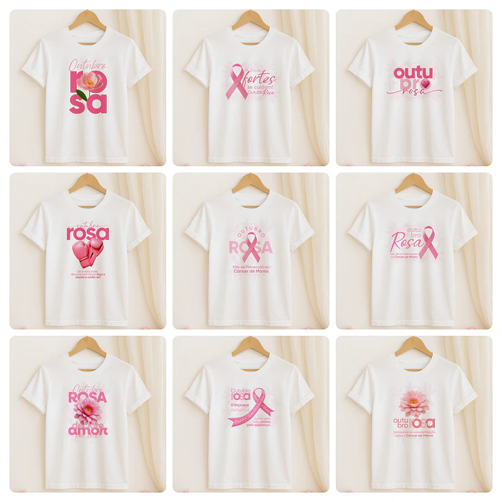 30 Artes para Caneca e Camisa Outubro Rosa Arquivo Editável 3