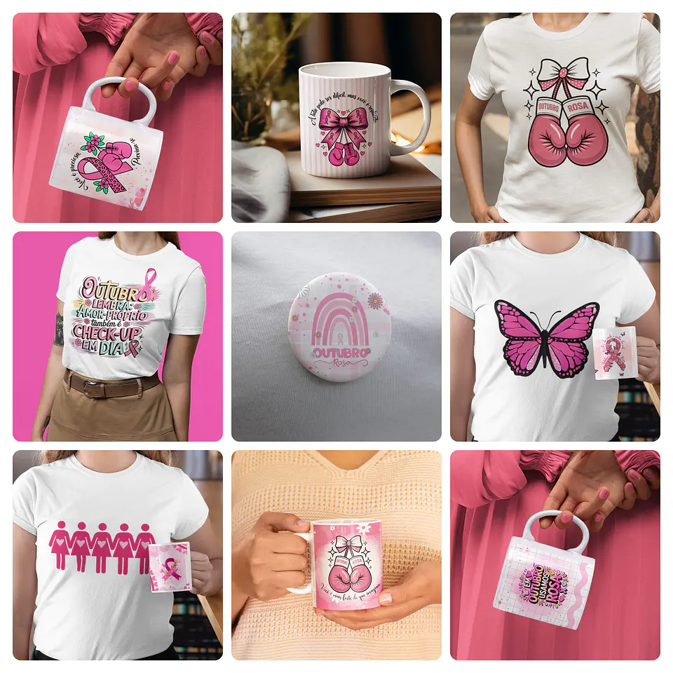 34 Artes para Caneca Outubro Rosa Arquivo em Jpg 1