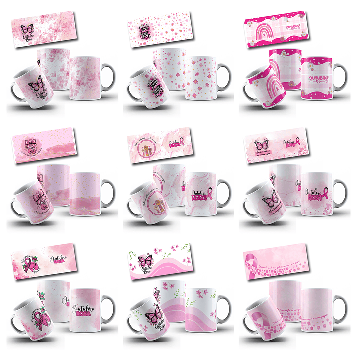 34 Artes para Caneca Outubro Rosa Arquivo em Jpg 4