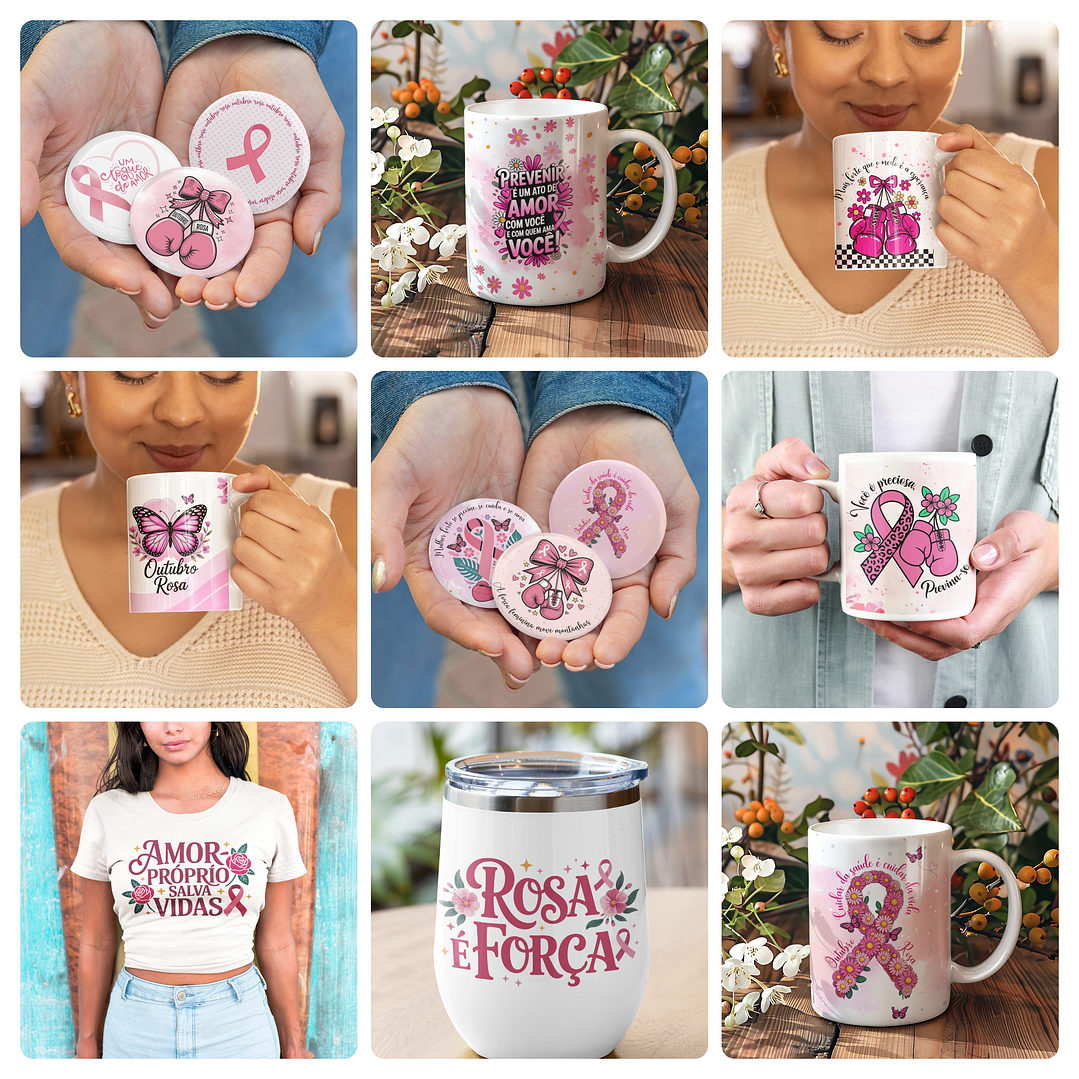 34 Artes para Caneca Outubro Rosa Arquivo em Jpg 5