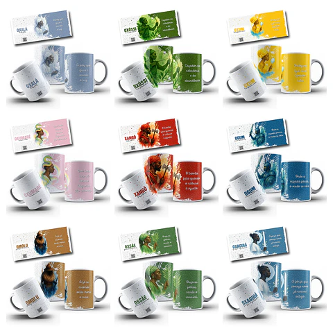 36 Artes para Caneca e Azulejo Axé Frases Ubanda Arquivo Editável