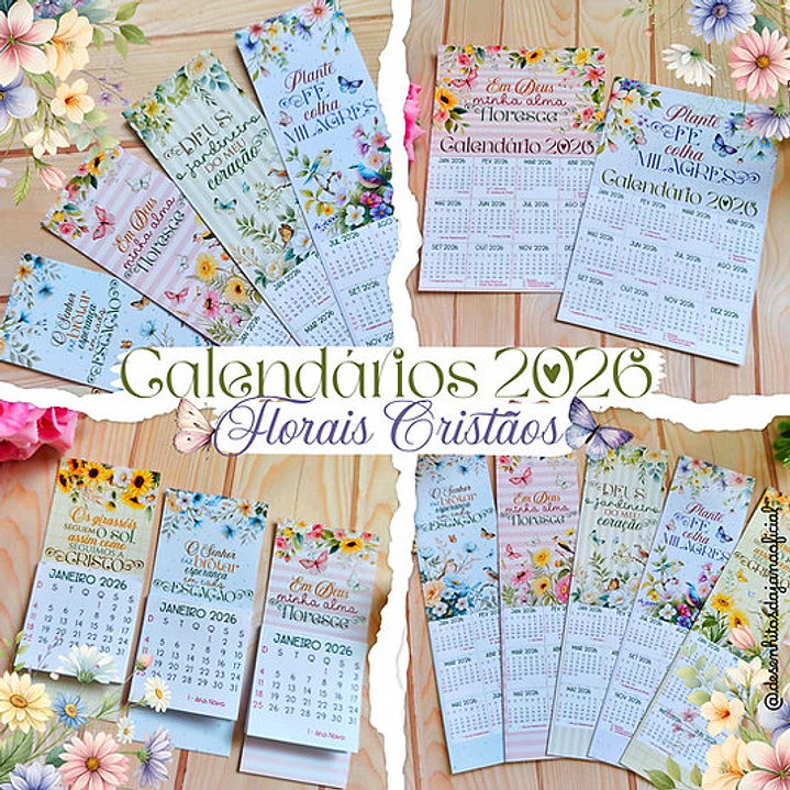 Arquivo Calendario Cristão Floral 2026 Arquivo em Jpg  1