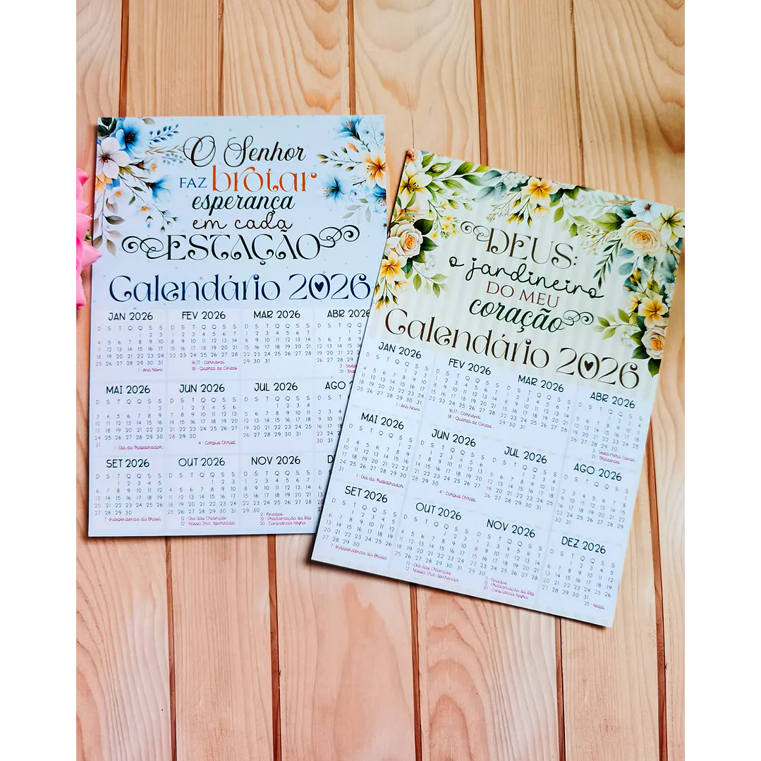 Arquivo Calendario Cristão Floral 2026 Arquivo em Jpg  2