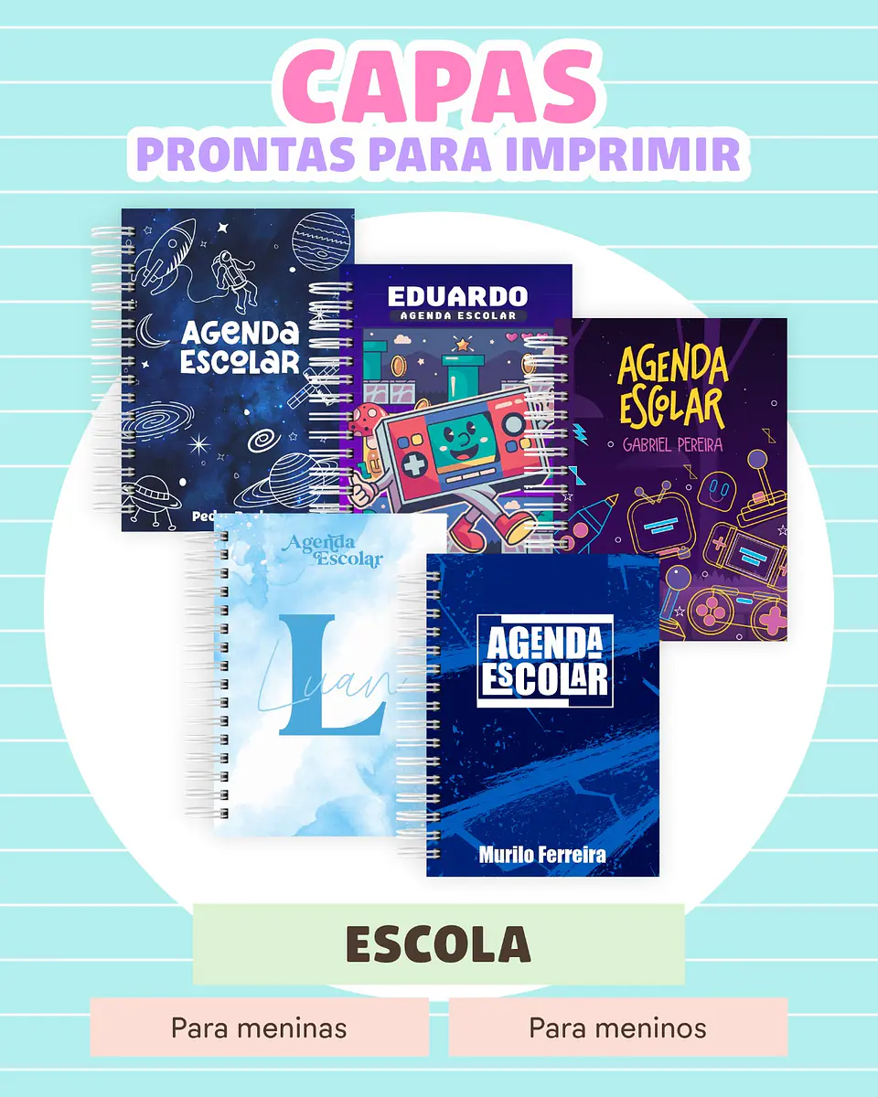 Arquivo Encadernação Agendas Escolares Neutras 2026 Arquivo em Pdf 1