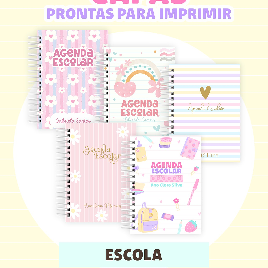 Arquivo Encadernação Agendas Escolares Neutras 2026 Arquivo em Pdf 5