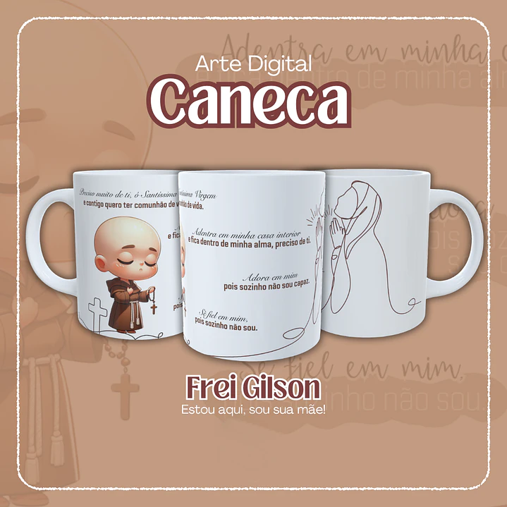 Artes Caneca Estou aqui, sou tua mãe  Arquivo Editável  1