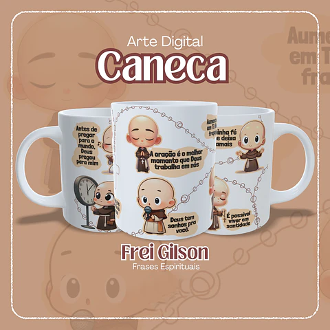 Artes Caneca Frases Espirituais Frei Arquivo em Jpg
