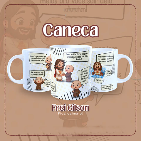 Artes Caneca Frases Espirituais Fica Calmo Frei Arquivo em Jpg 
