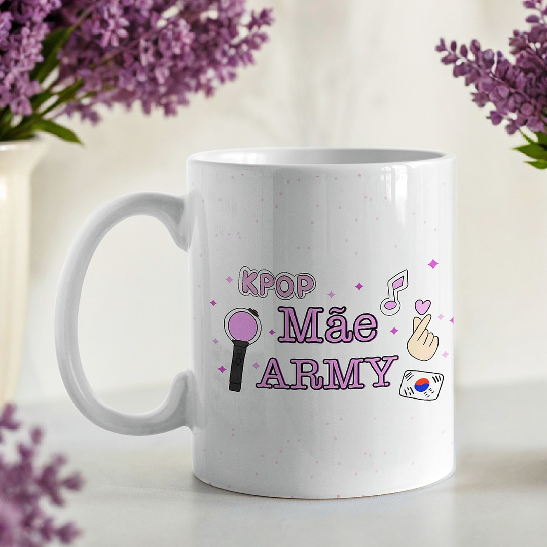 Artes Caneca K Pop Mãe ARMY Arquivo em Jpg  1