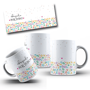 Artes Caneca Obrigado por Tudo Arquivo em Jpg