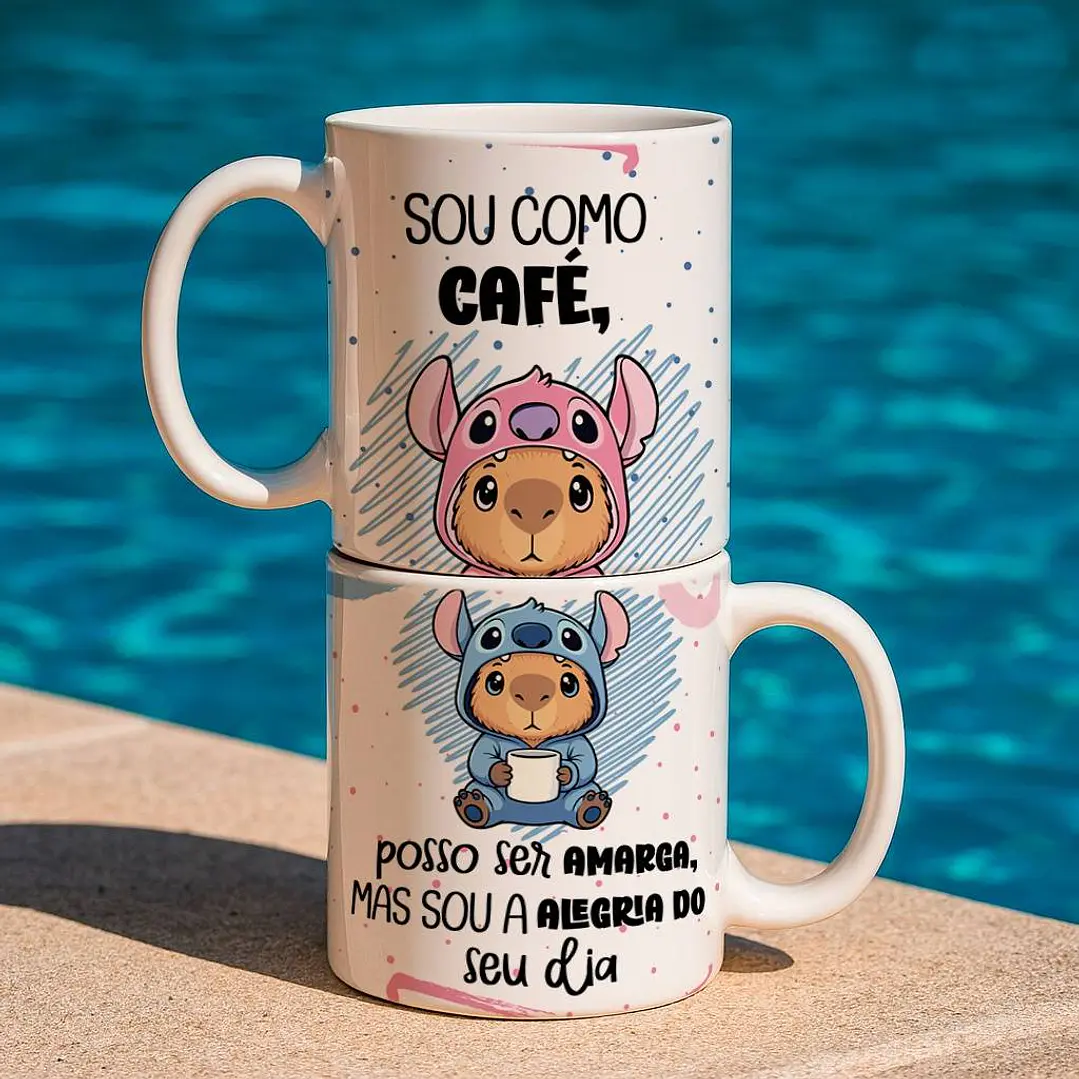 5 Artes para Caneca Stitch Café Arquivo Editável 1