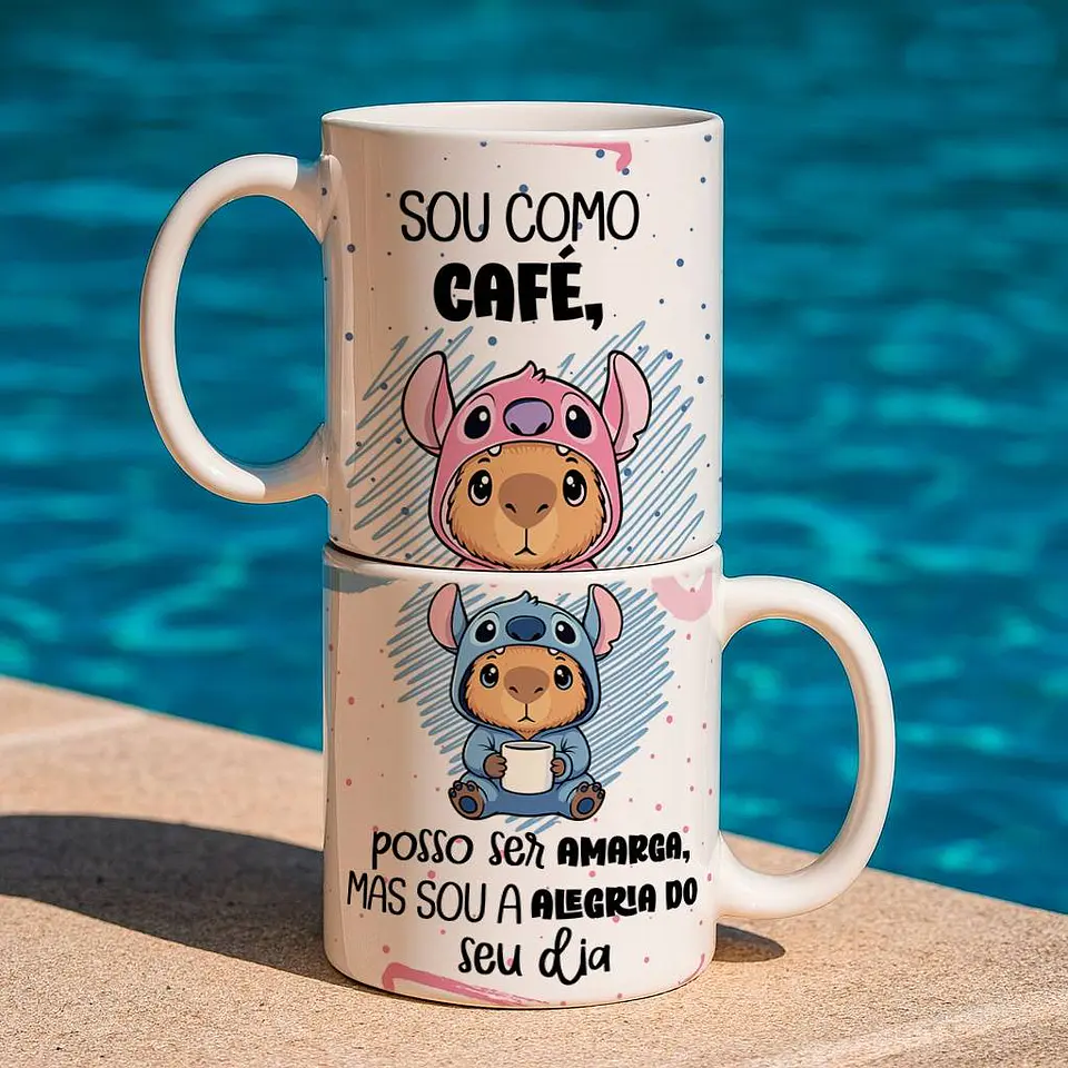 5 Artes para Caneca Stitch Café Arquivo Editável 1