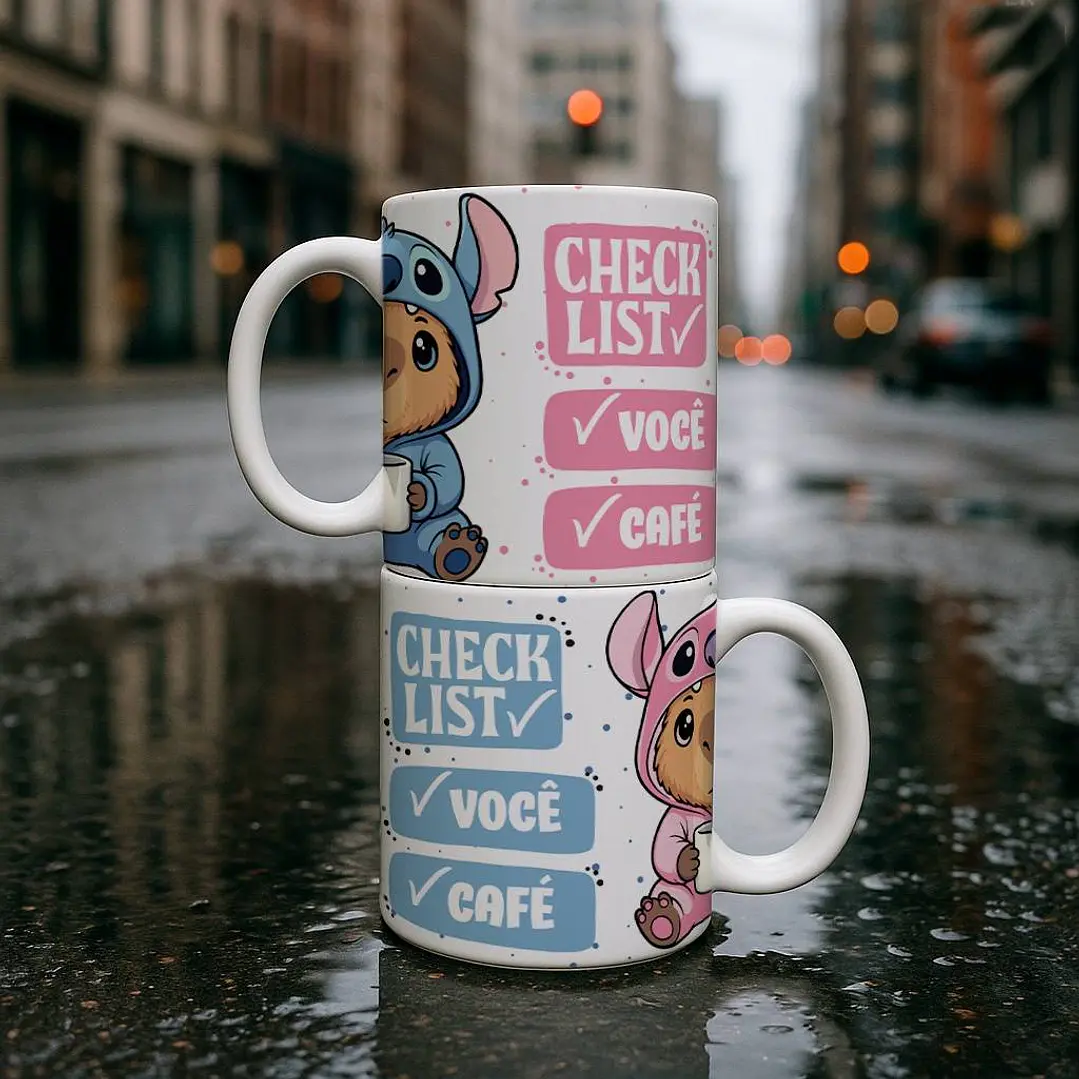 5 Artes para Caneca Stitch Café Arquivo Editável 4