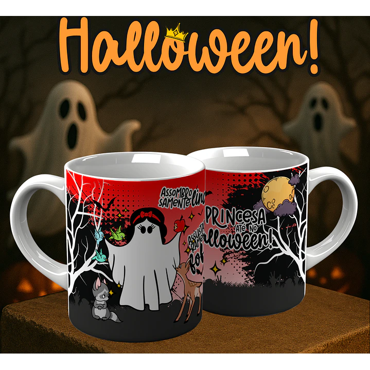 6 Artes para Caneca Princesa Halloween Arquivo em Png  5