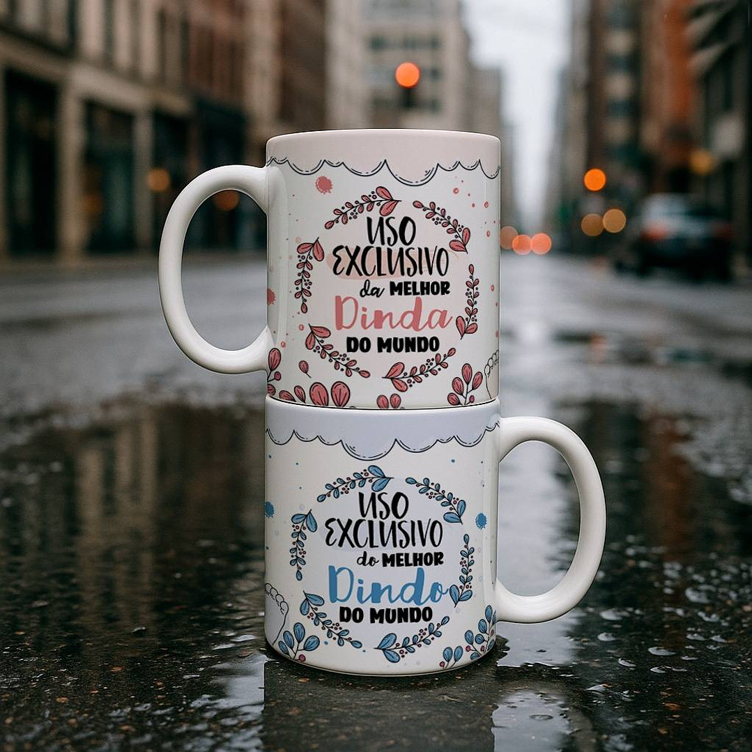 12 Artes para Caneca Dindos(a) Arquivo Editável  1