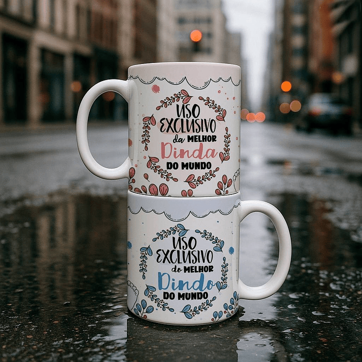 12 Artes para Caneca Dindos(a) Arquivo Editável  1