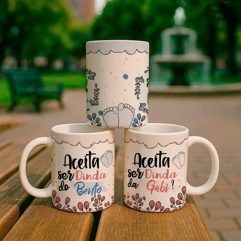 12 Artes para Caneca Dindos(a) Arquivo Editável  6