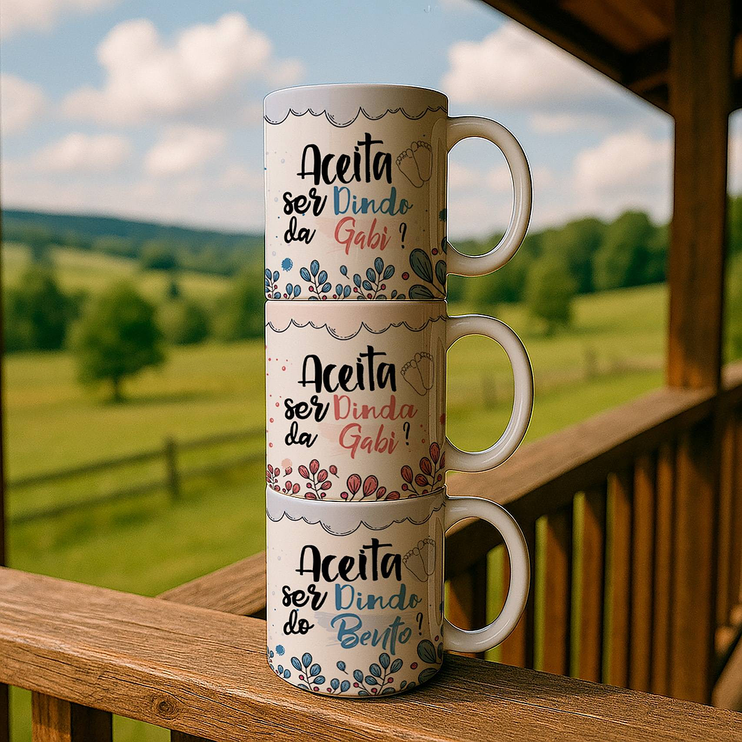 12 Artes para Caneca Dindos(a) Arquivo Editável  7