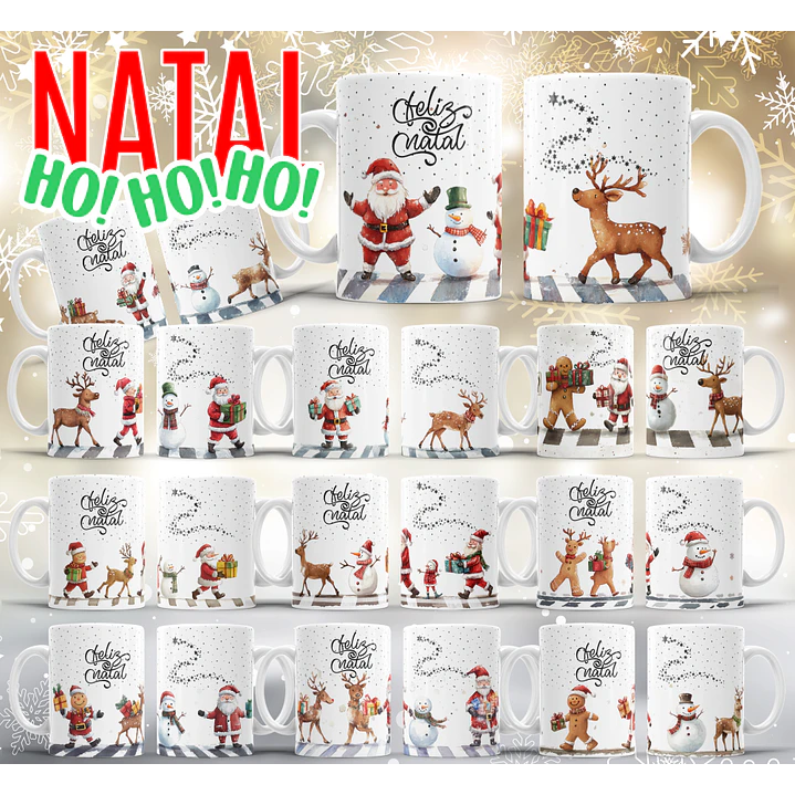 23 Artes para Caneca Natal Hohoho Arquivo Editável 2