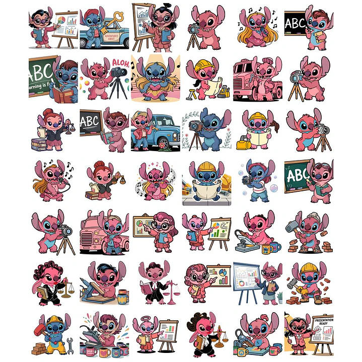 Kit Digital Stitch Profissões Vol. 1 em Png  9