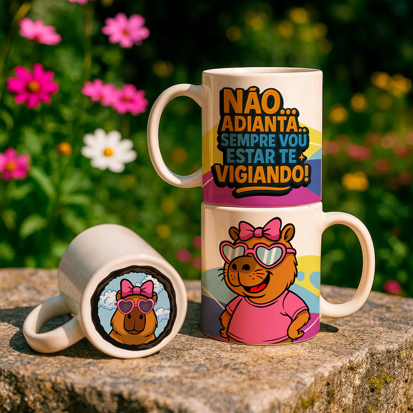 4 Artes para Caneca Capivara Debochada Arquivo Editável 1