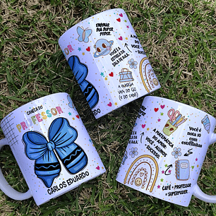 5 Artes para Caneca Mapa mental Professor Arquivo Editável 