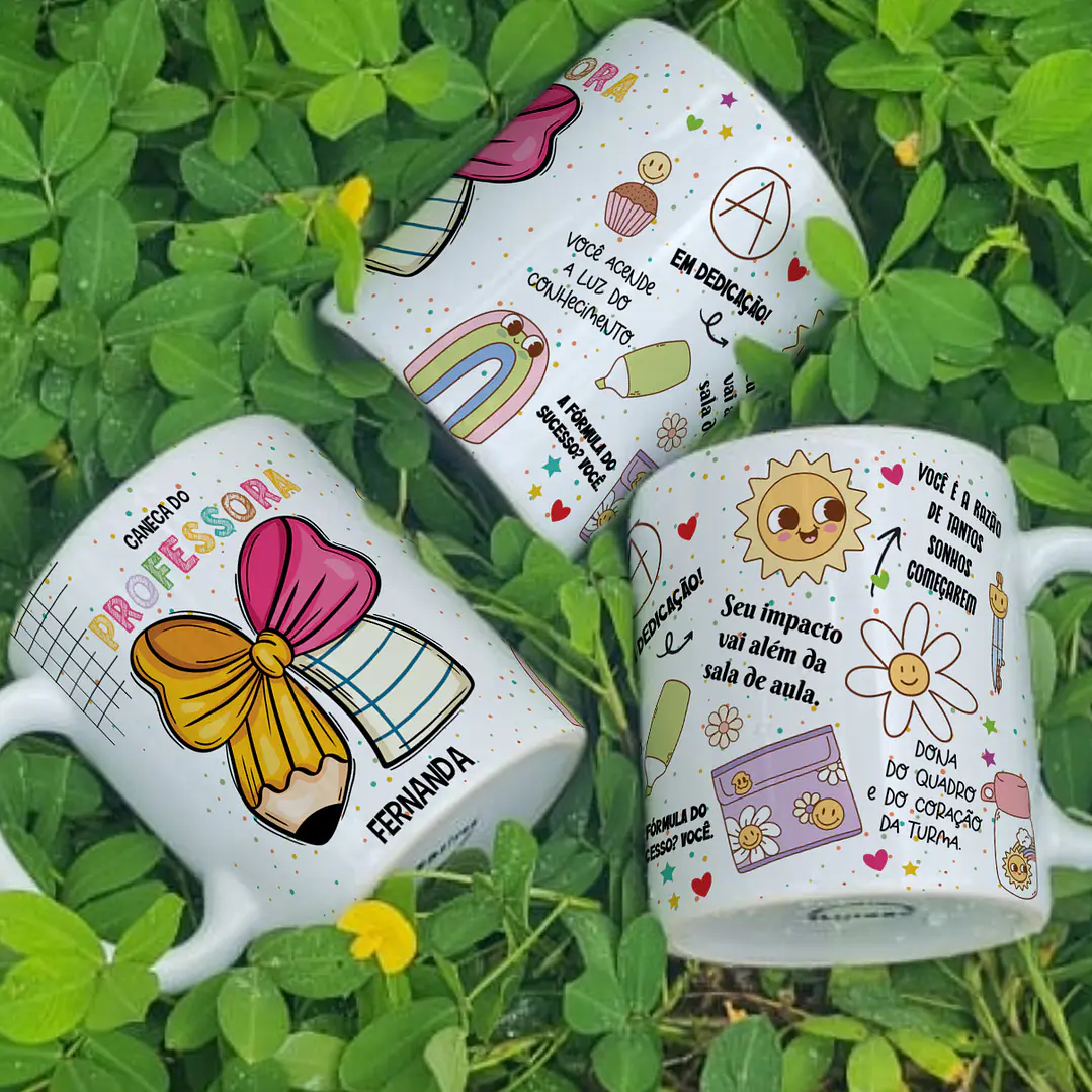 5 Artes para Caneca Mapa mental Professor Arquivo Editável  4