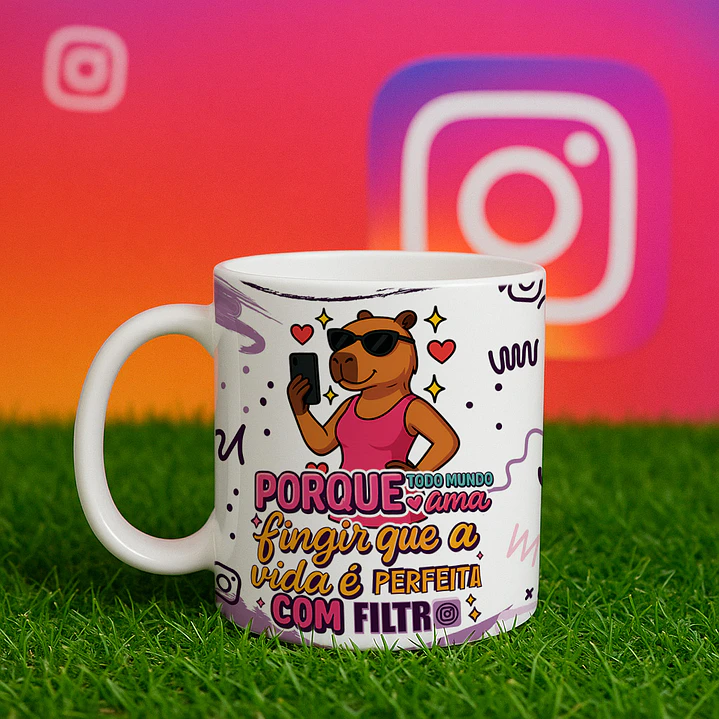 6 Artes para Caneca Capivarinha Redes Sociais Arquivo Editável  6
